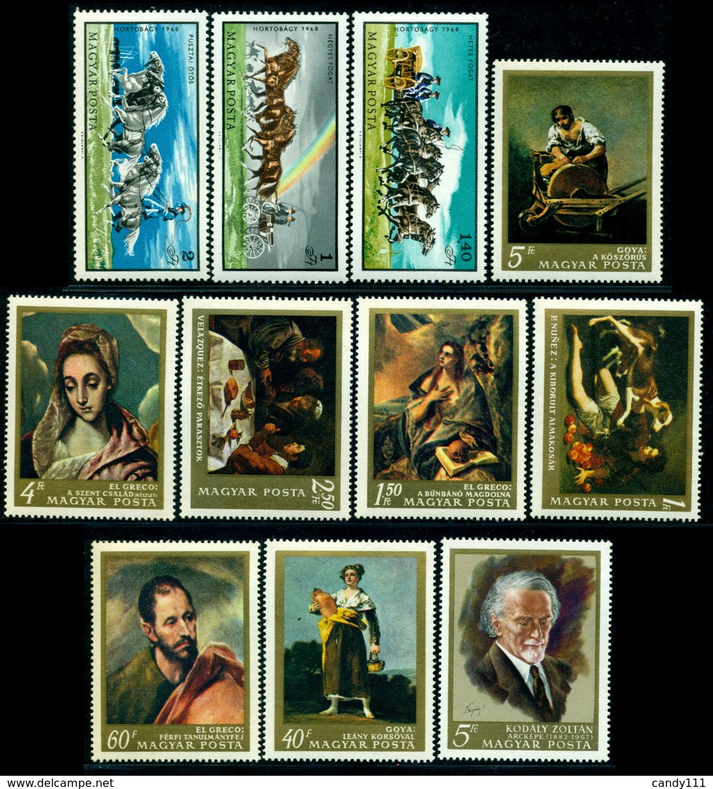 1968 Hungary,Ungarn,Hongrie,Ungheria,Ungaria,Year Set/JG =70 Stamps+6 S/s,MNH - Années Complètes