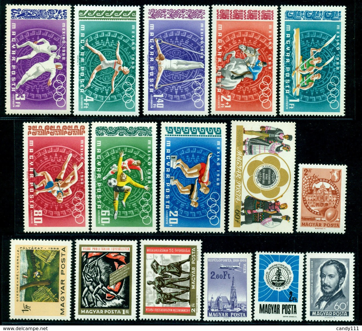 1968 Hungary,Ungarn,Hongrie,Ungheria,Ungaria,Year Set/JG =70 Stamps+6 S/s,MNH - Années Complètes