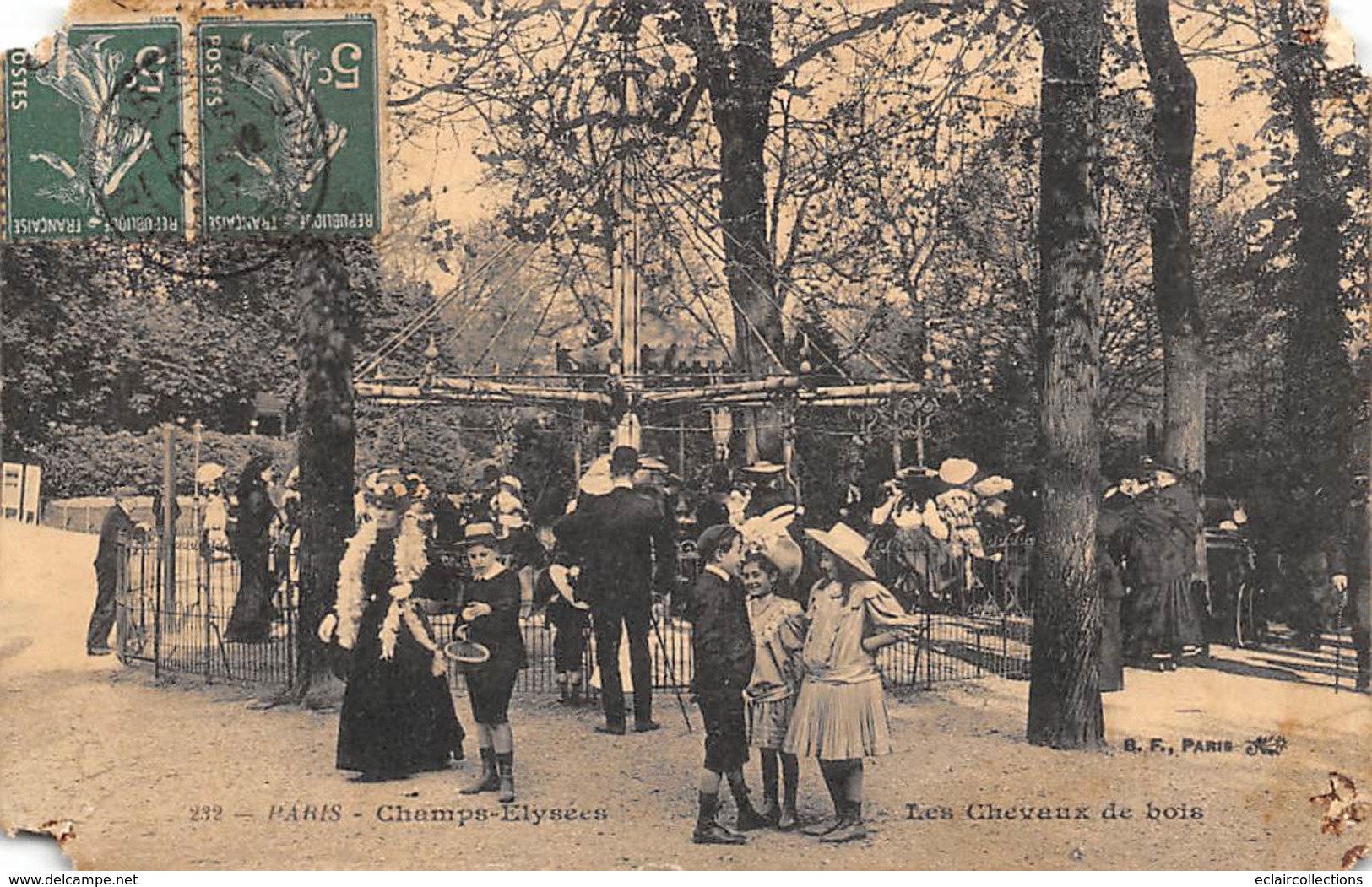 Thème: Manège - Fête Foraine :   Les Chevaux De Bois Aux Champs Elysées   75 Pars     (défauts D'angles Voir Scan) - Other & Unclassified