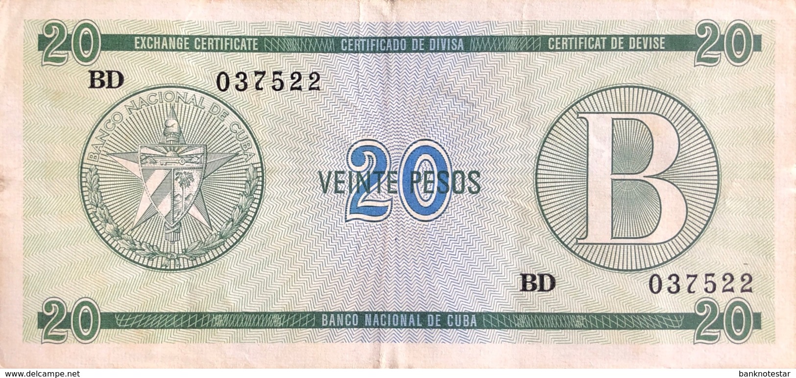 Cuba 20 Pesos, P-FX9 (1985) - Very Fine - Cuba