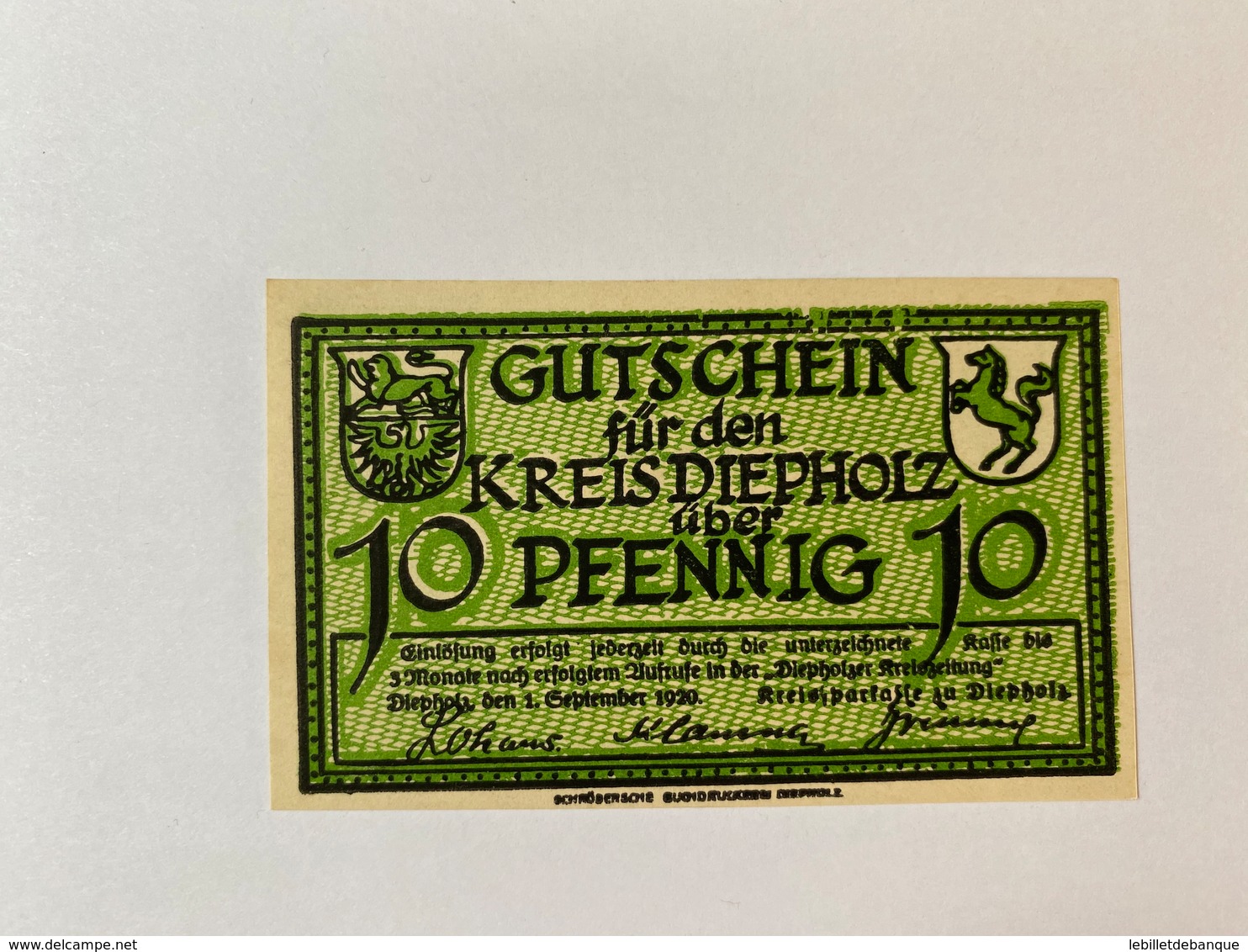 Allemagne Notgeld Depholz 10 Pfennig - Sammlungen