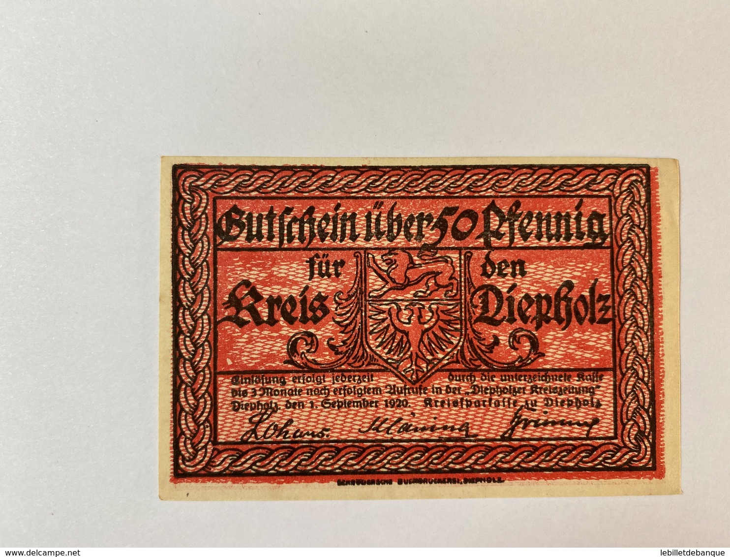 Allemagne Notgeld Depholz 50 Pfennig - Collections