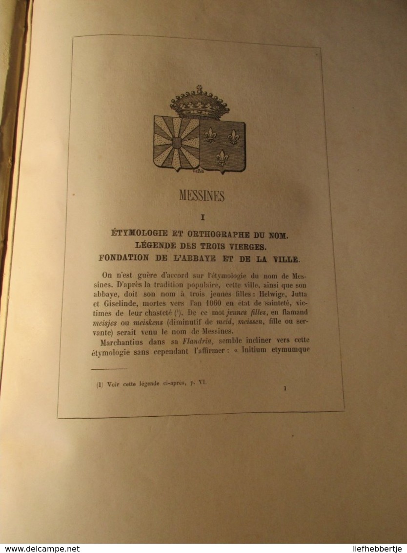 Archives De L'ancienne Abbaye De Messines - Door Diegerick  -   1876  -  Mesen - Abdij - Histoire