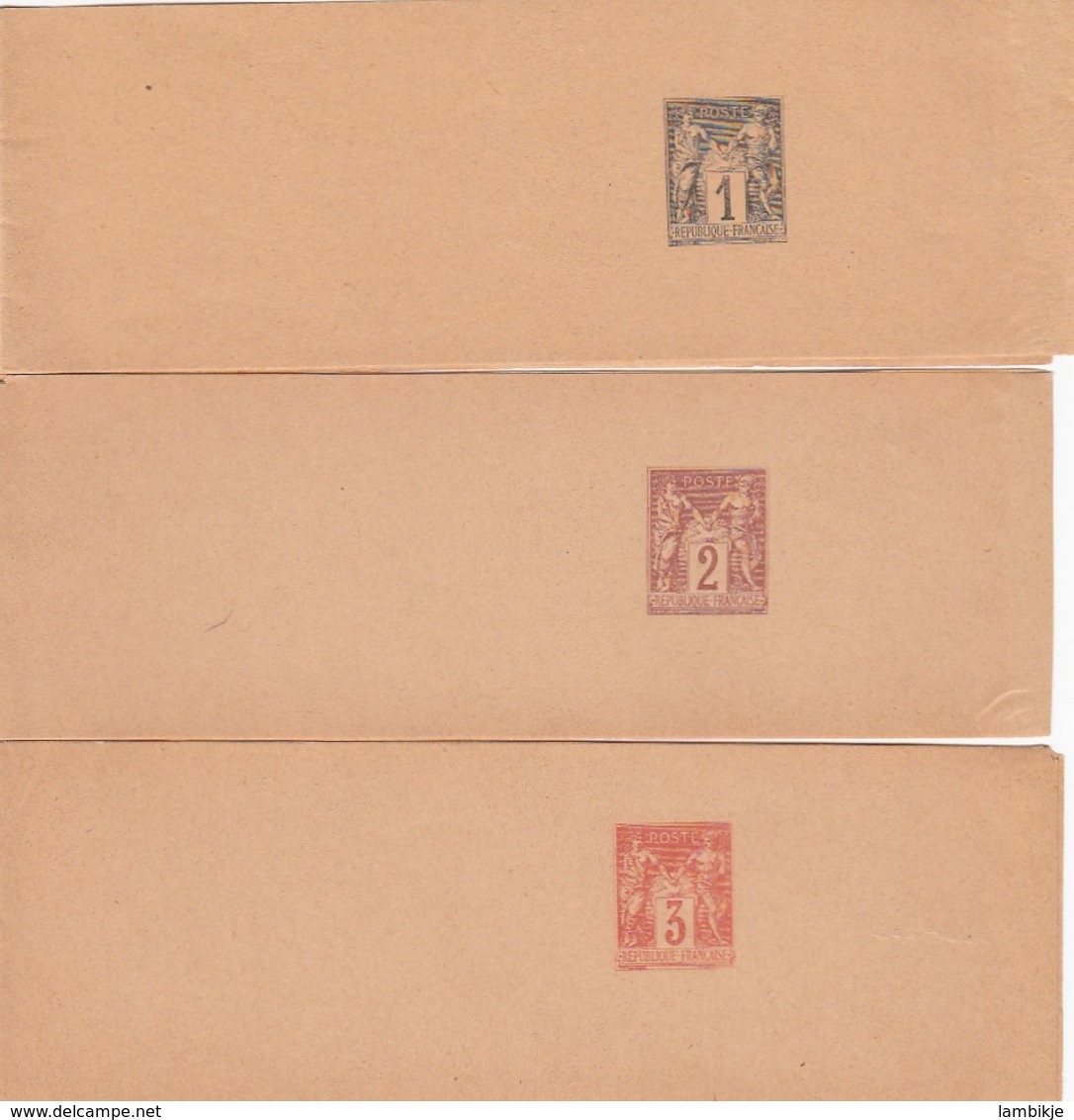 France 3 Wrappers 1892 - Other & Unclassified