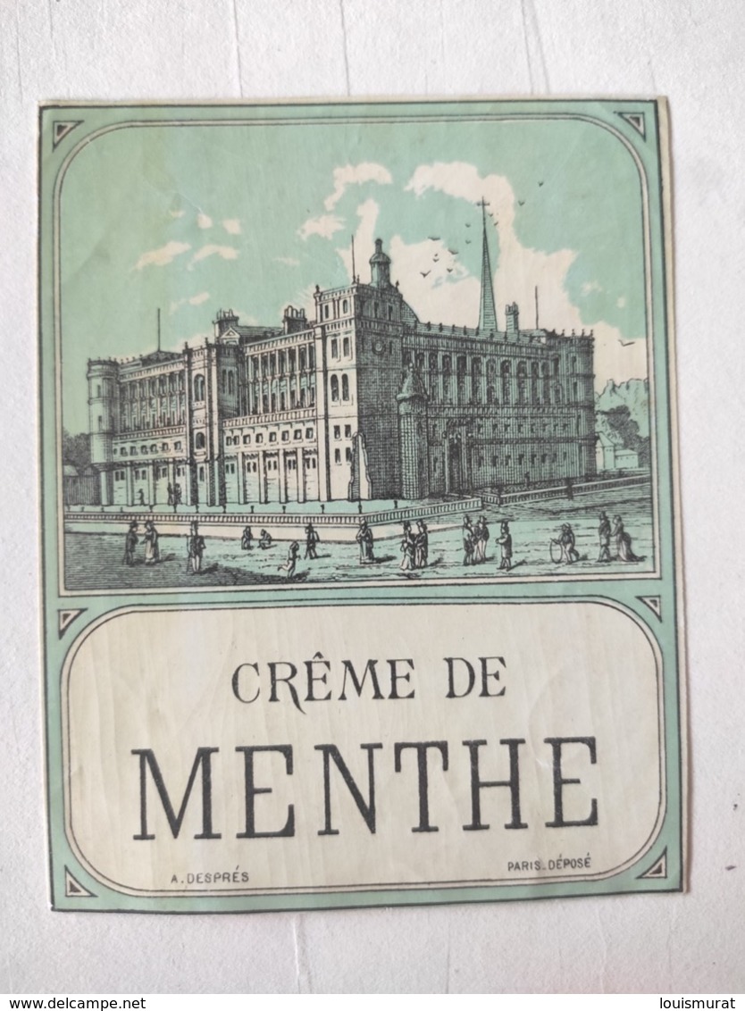 Magnifique étiquette Ancienne - Alcool Apéritif - Crème De Menthe - Vernis -  NEUF - Andere & Zonder Classificatie