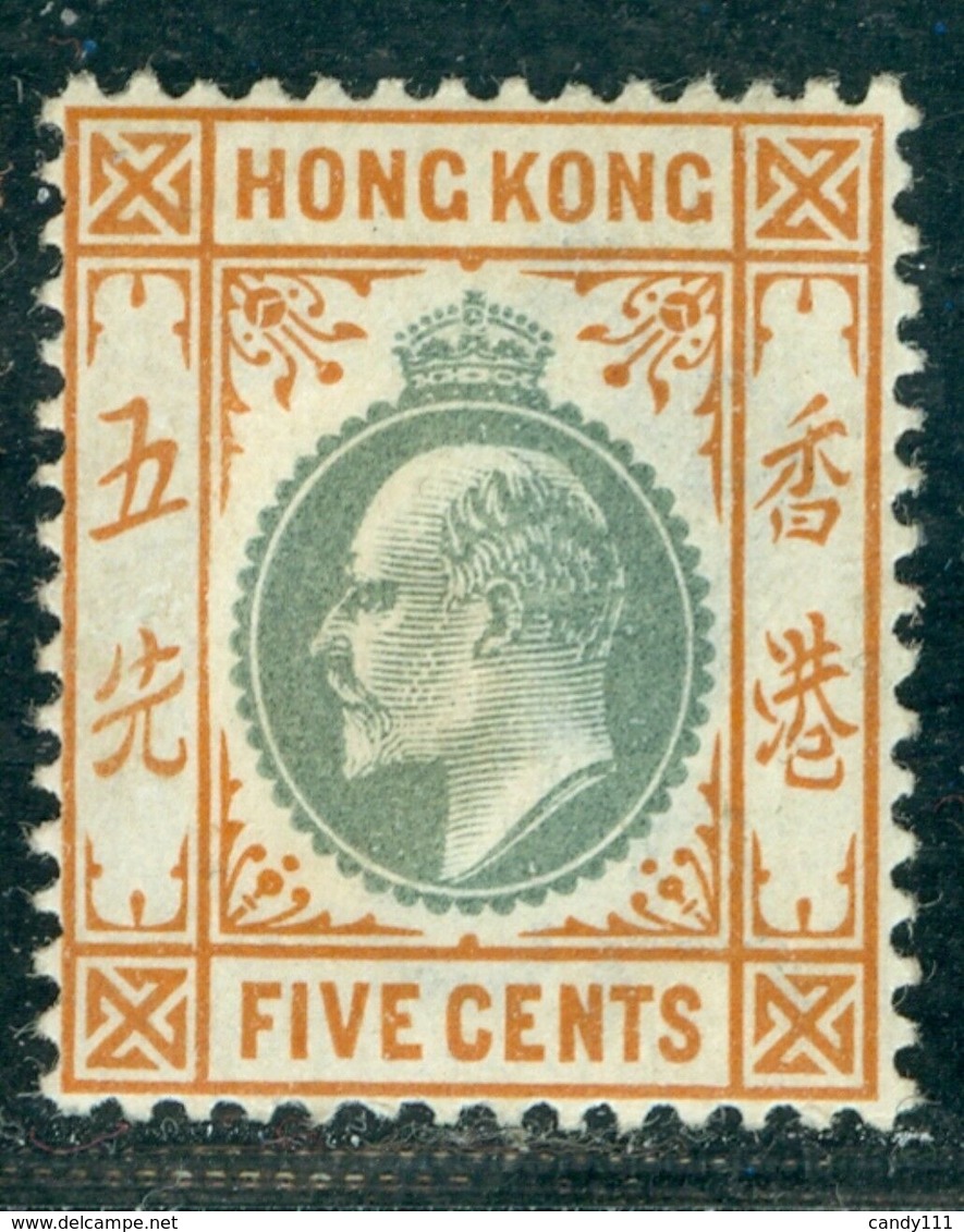 1903/1904 King Edward VII,Definitives,Hong Kong, 5 C.,Wmk.2 Or 3,MLH - 1941-45 Japanse Bezetting