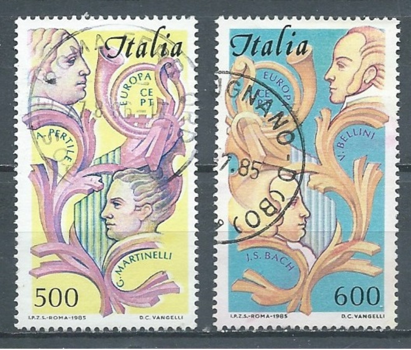 Italie YT N°1664/1665 Europa 1985 Année Européenne De La Musique Oblitéré ° - 1985