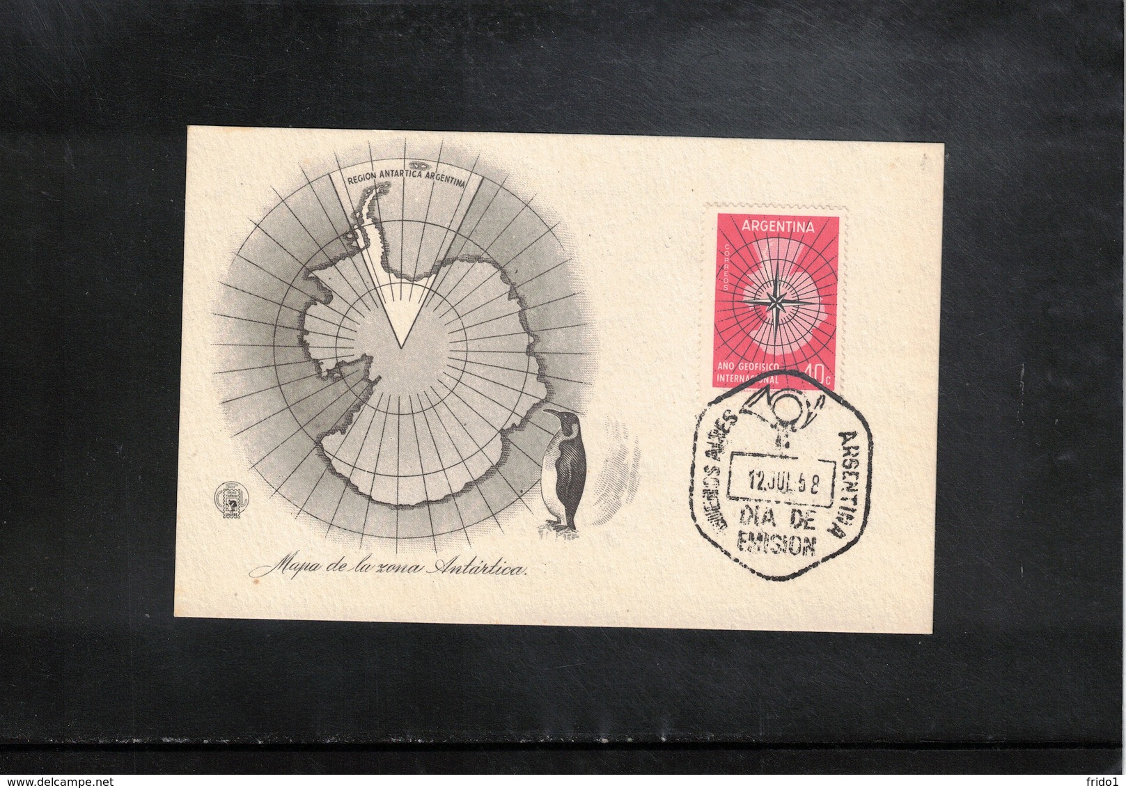 Argentina 1958 Argentinian Antarctica  Interesting Postcard FDC - Events & Commemorations