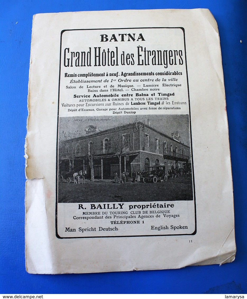 BATNA BISKRA TIMGAD Ex Colonie Algérie Française Guide Dépliant Touristique Publicité Publicitaire Hôtels Chemins De Fer - Tourism Brochures