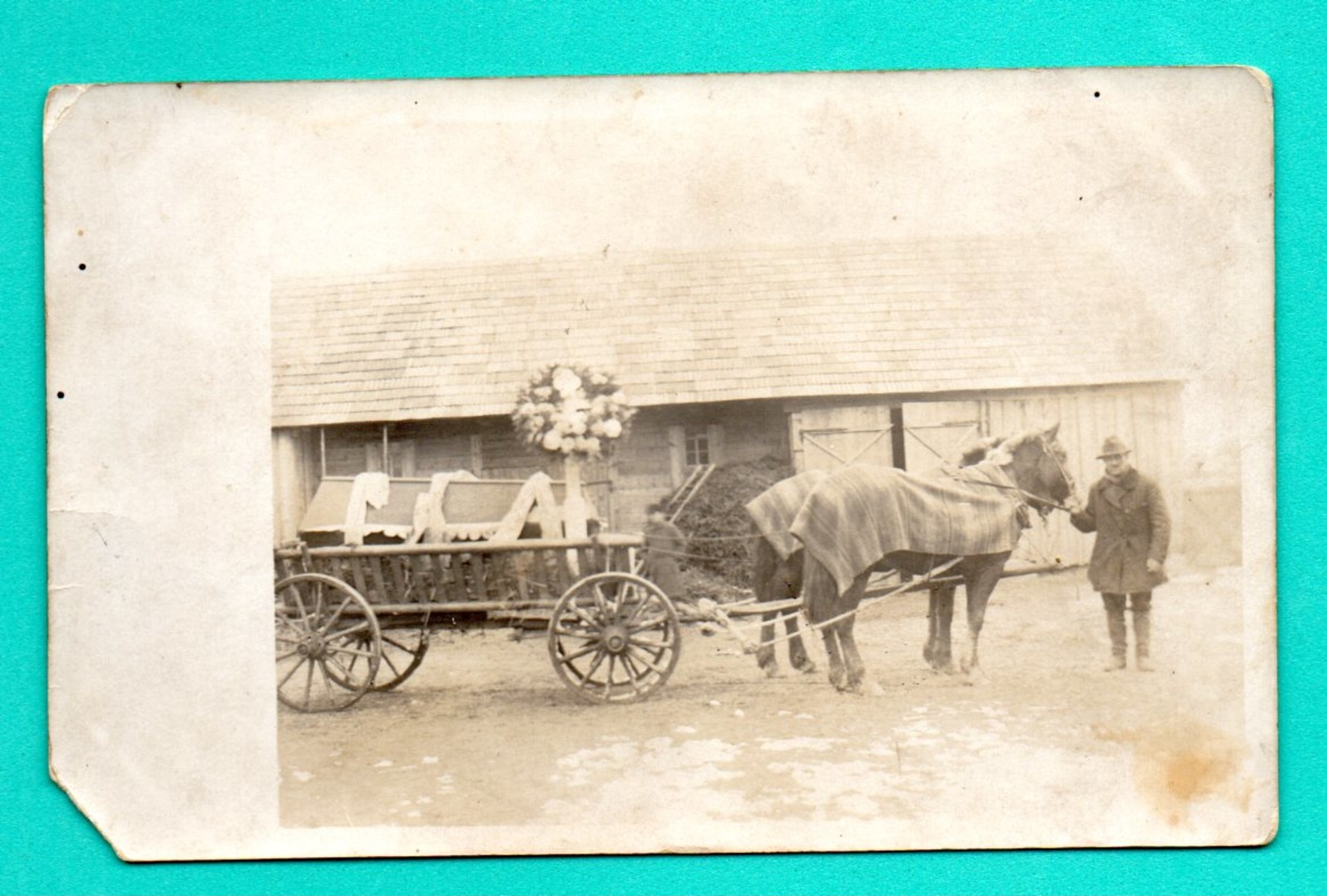 Antique Post Mortem MAN In Casket Vintage Funeral Photo Postcard 252 - Other & Unclassified