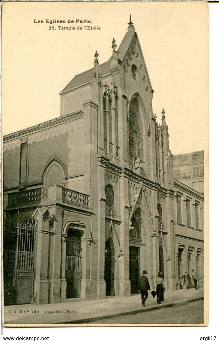 75017 PARIS - Les Eglises De Paris - N° 32 - Temple De L'Etoile - 54 Av. Grande-Armée - Arrondissement: 17