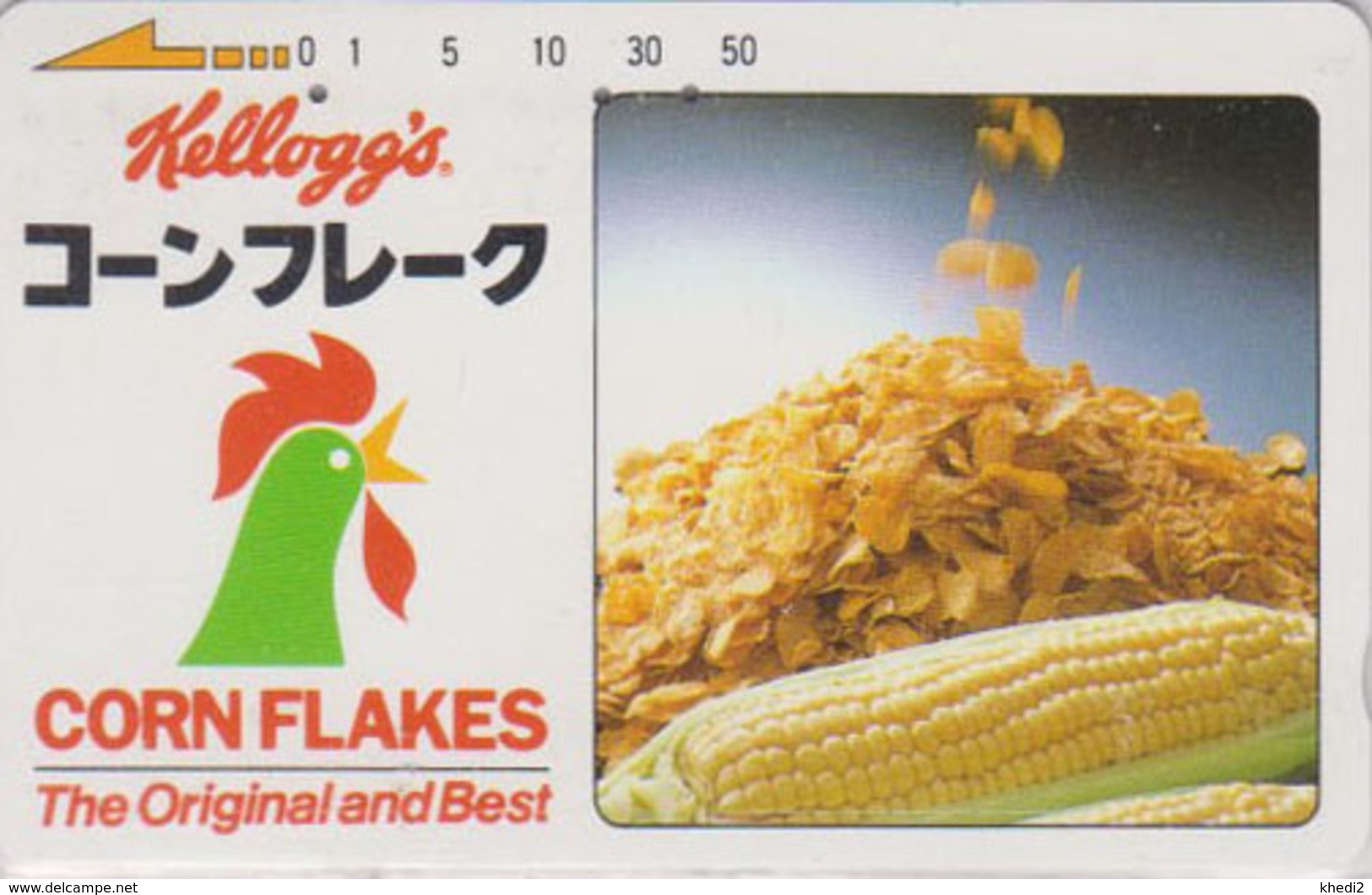 Télécarte Ancienne JAPON / 110-011 - KELLOGG'S CORN FLAKES - Maîs & Oiseau COQ - Rooster Bird FOOD JAPAN Phonecard - 20 - Alimentazioni