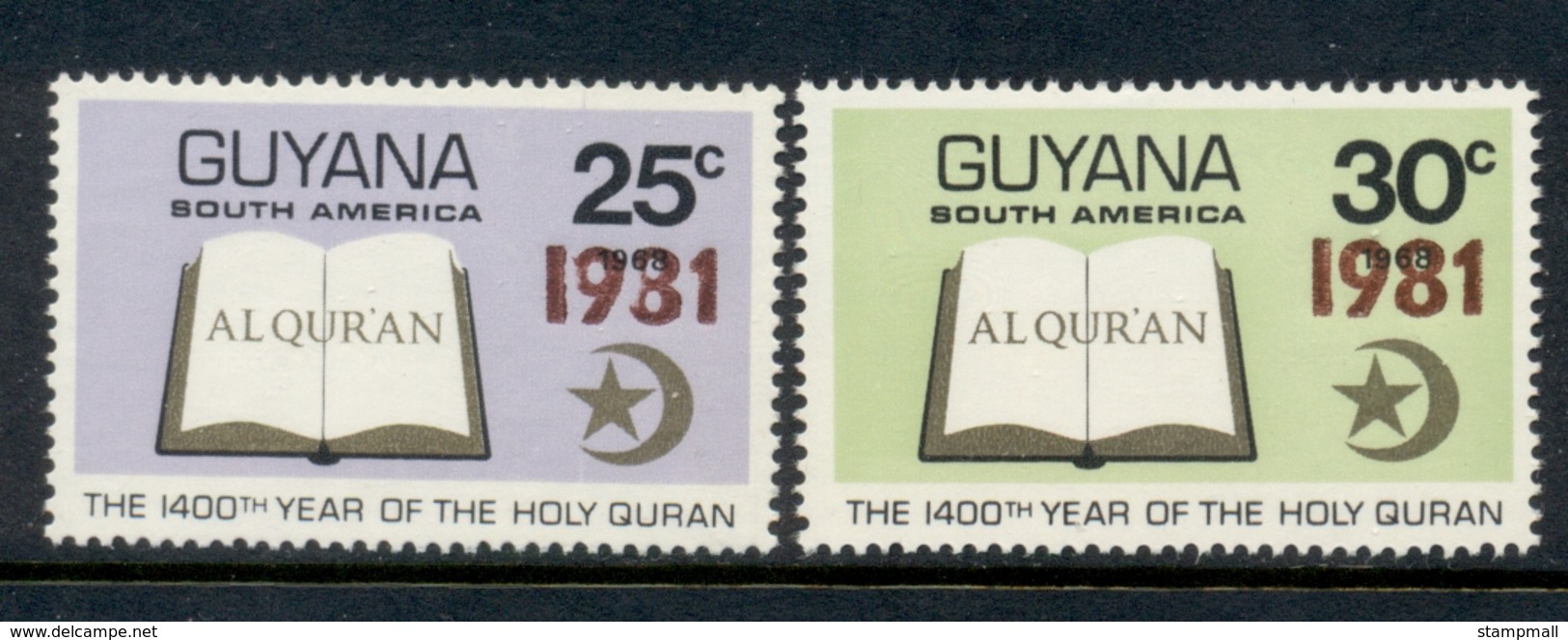 Guyana 1981 Surcharges 25, 30c Koran MUH - Guyana (1966-...)