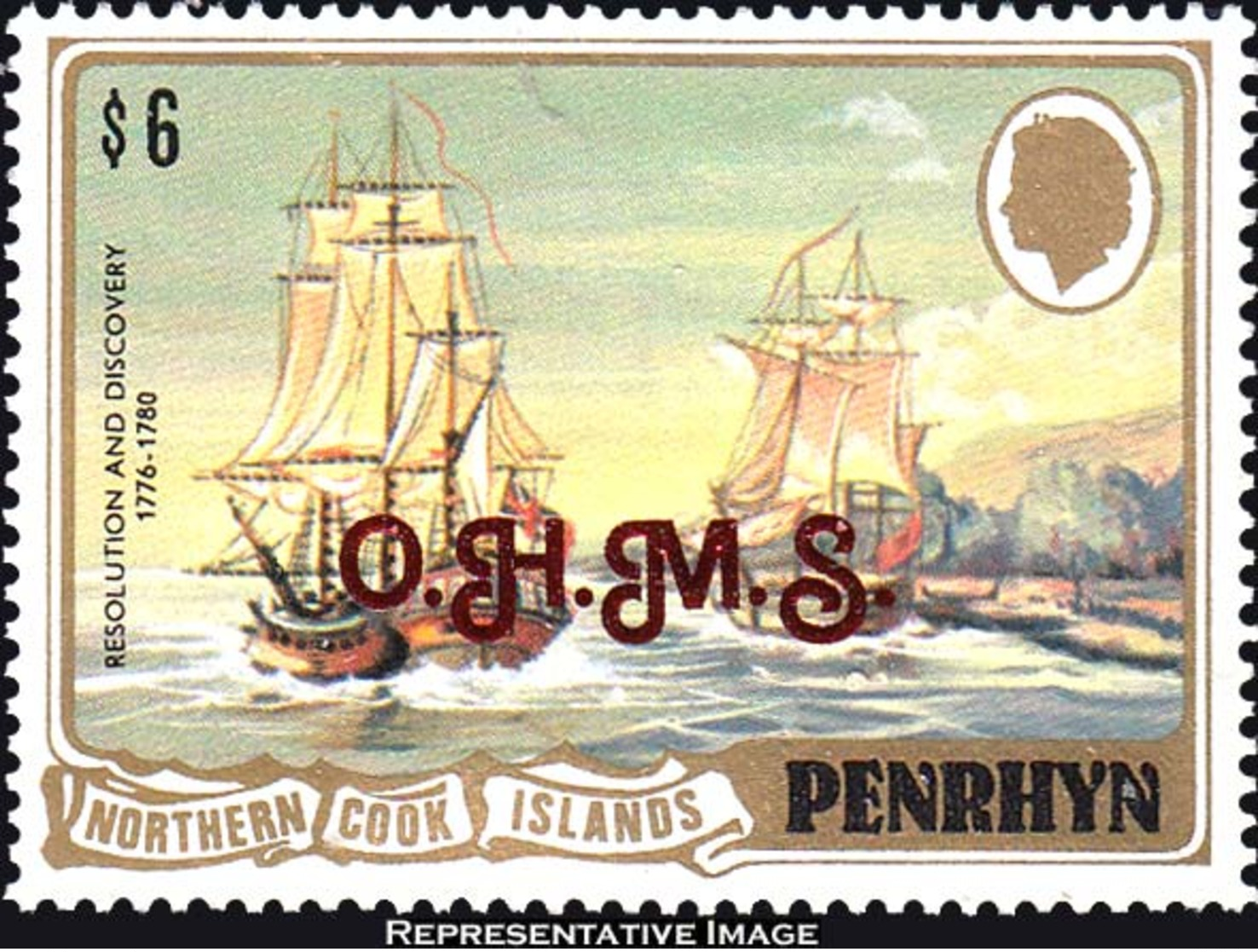 Scott O39   $6.00 Resolution And Discovery Overprinted O.H.M.S. Official. Mint Never Hinged. - Penrhyn