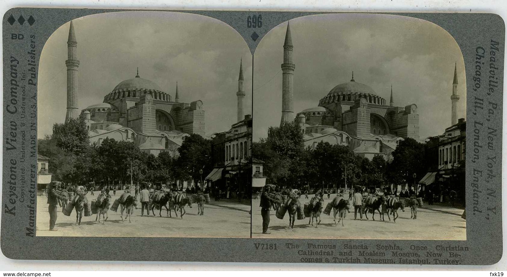 Turkey ~ CONSTANTINOPLE ~ Hagia Sophia Museum Mosque Stereoview 7181 696e - Stereoscoop