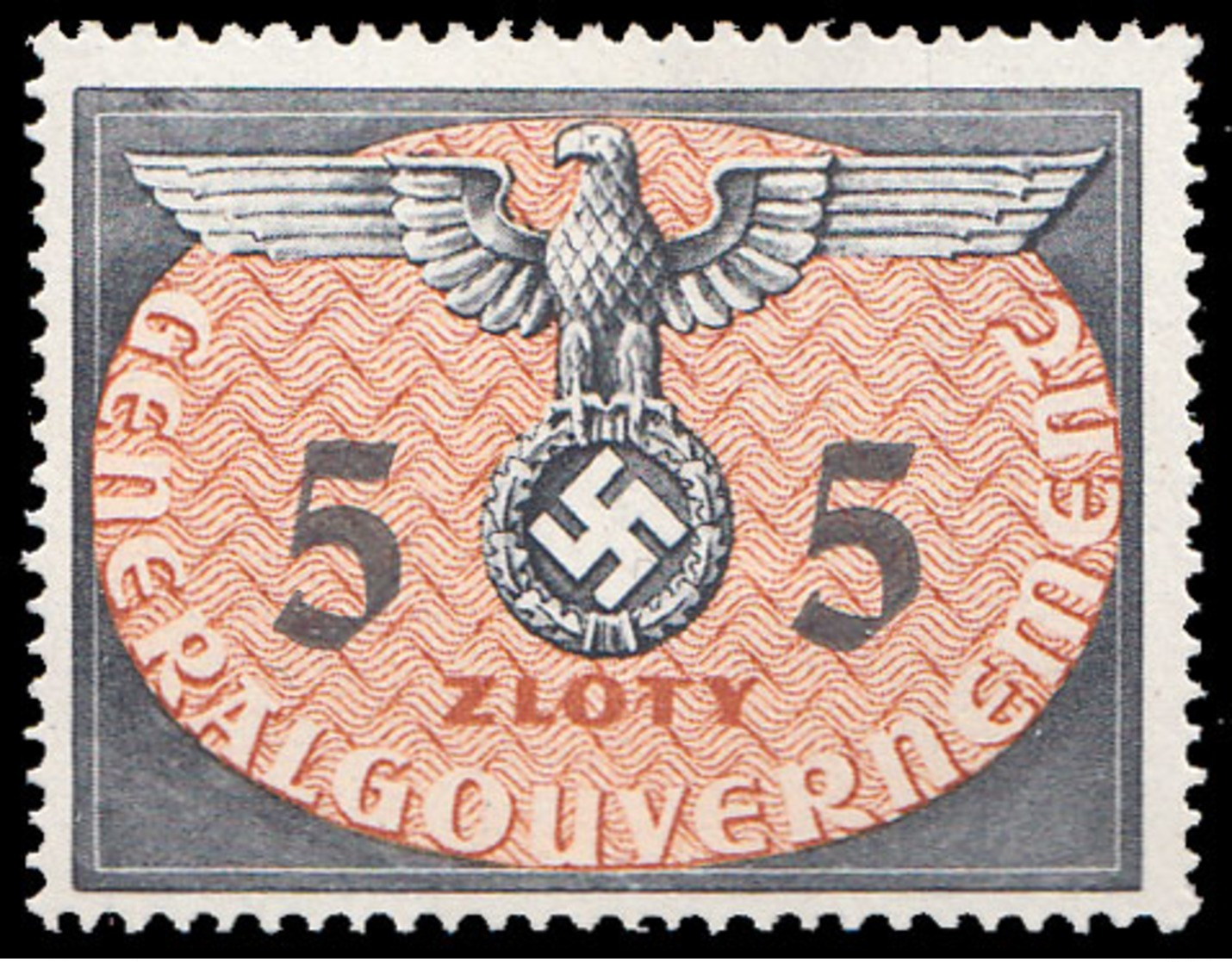 Scott NO15   5Z Eagle And Swastika Rural Delivery Stamp. Unused Lightly Hinged. - Governo Generale