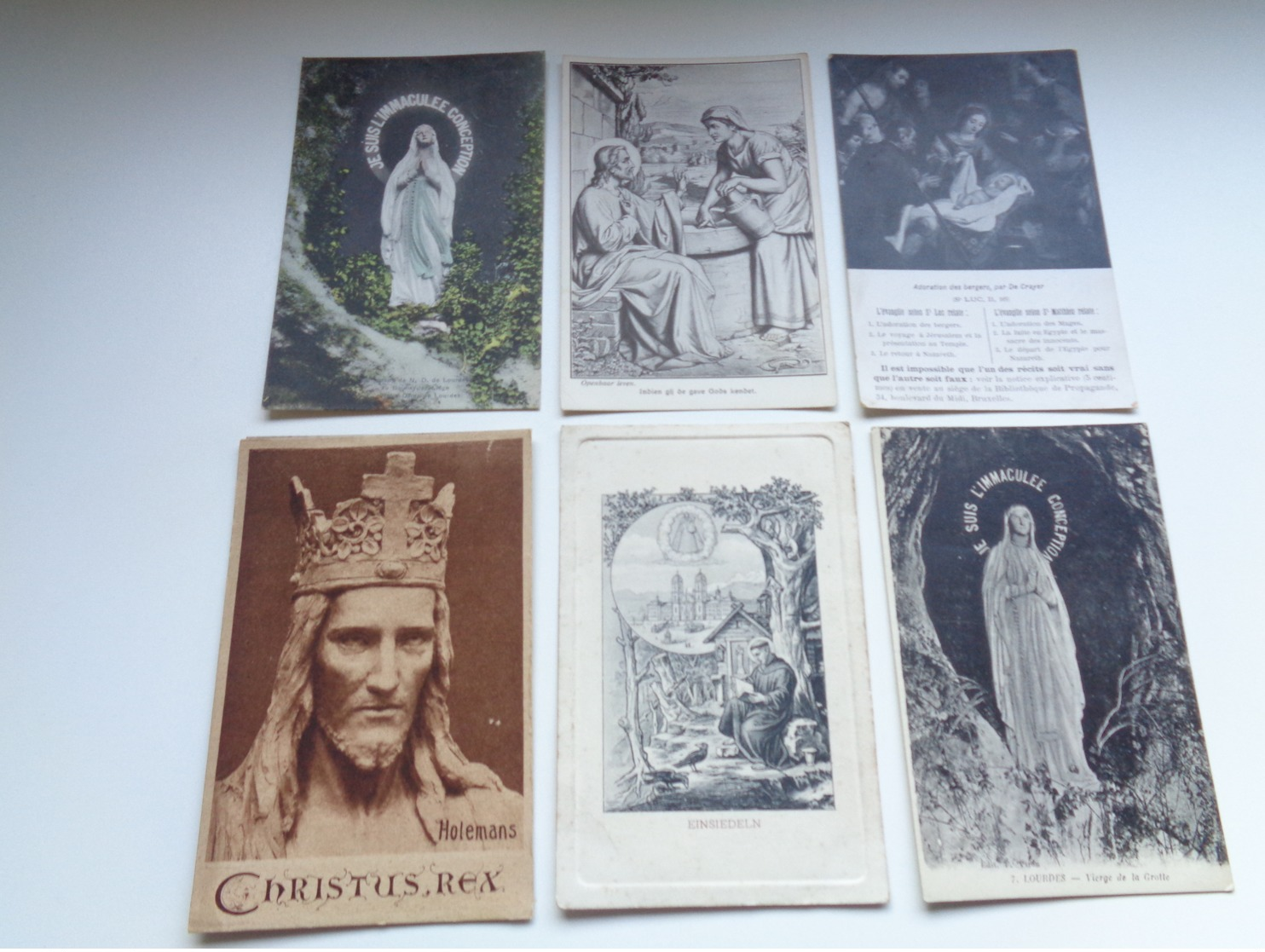 Lot de 60 cartes postales de fantaisie  religion  foi   Lot van 60 postkaarten fantasie  godsdienst  geloof