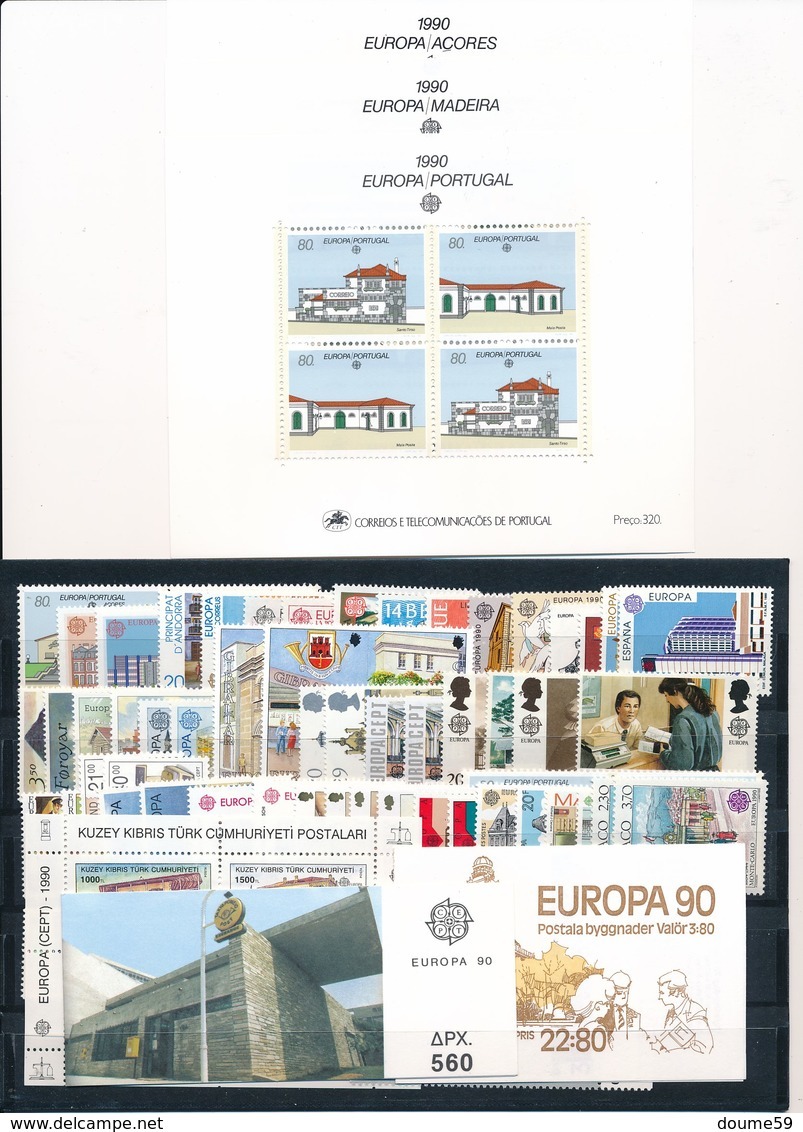 DI-578A: EUROPA:  Lot** Avec Année Partielle 1990 (complet Sauf Pologne) + Carnets Suède Et Grèce - Sonstige - Europa