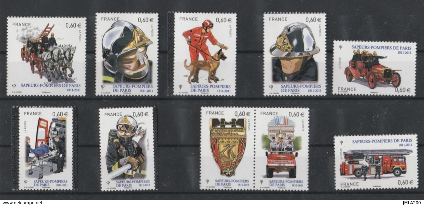 FRANCE 2011 Timbre Neuf Découpé Du Bloc F4582 - Sapeurs-Pompiers De Paris - Unused Stamps