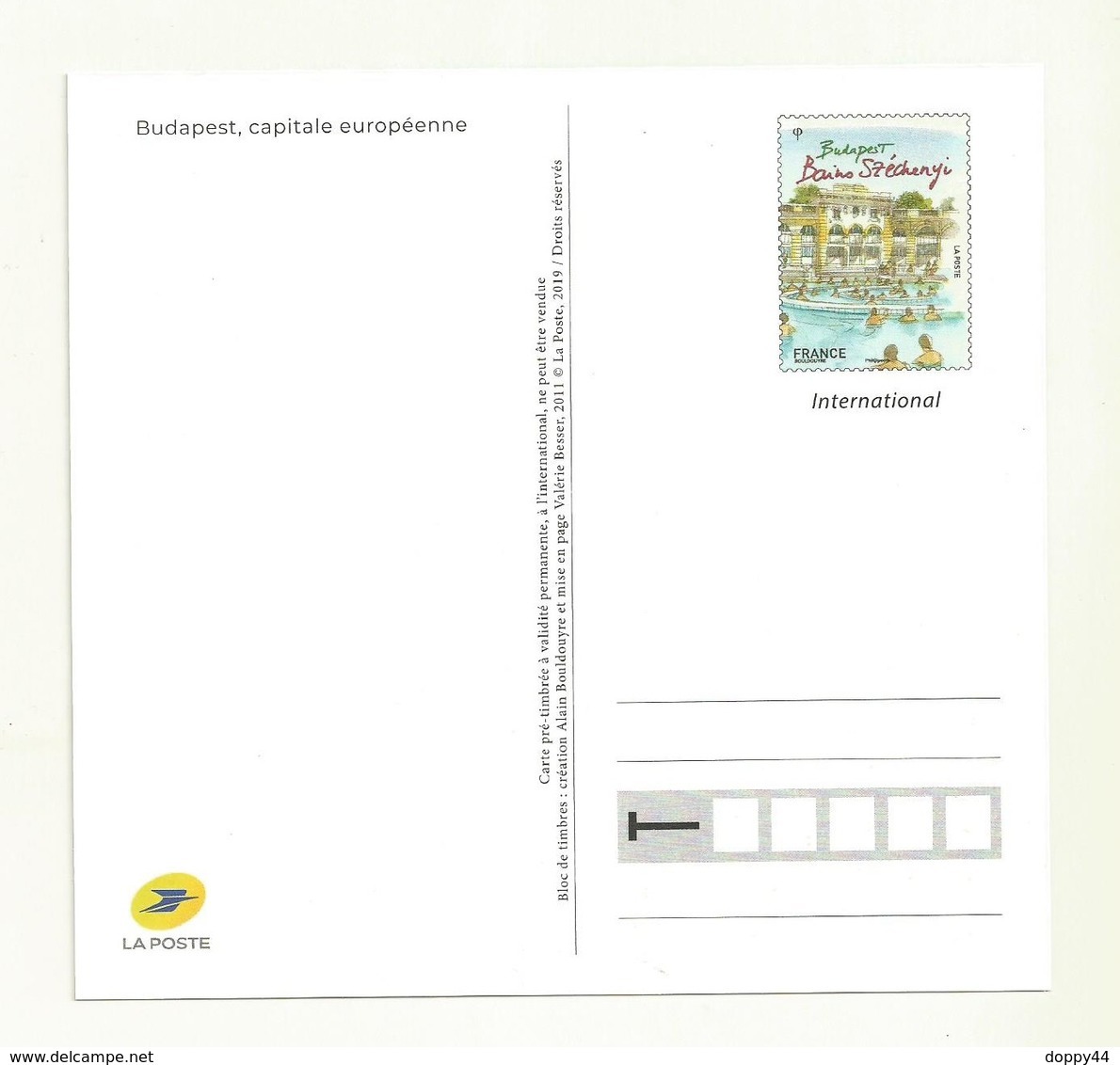 PAP LA POSTE CAPITALES EUROPEENNES BUDAPEST. - Official Stationery