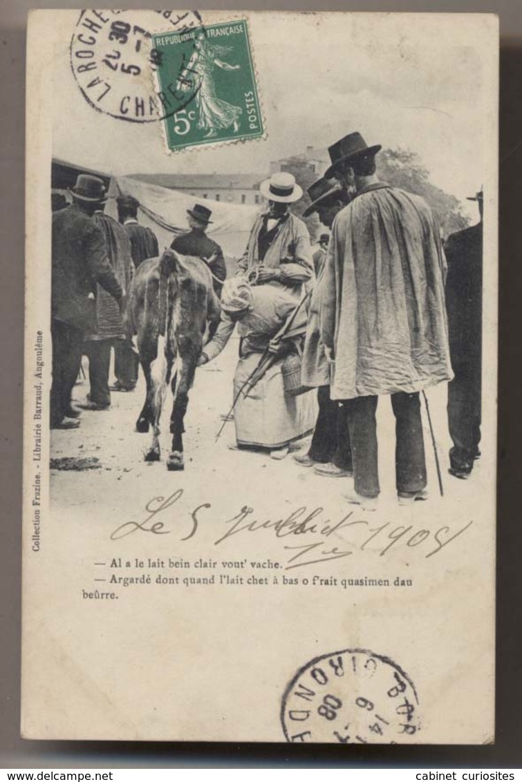 Marché - 1908 - Foire Aux Bestiaux - Vache - Collection Frazine - Librairie Barraud - Angoulème - Patois - Animée - Foires