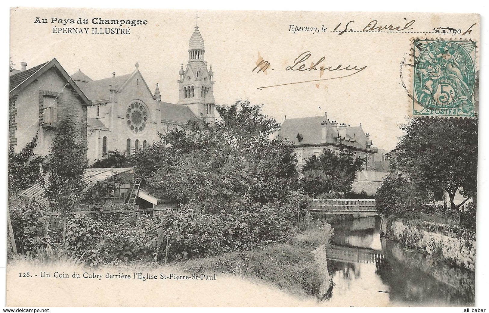 Epernay : Un Coin Du Cubry Derrière L'église St-Pierre-St-Paul (Editeur Em. Choque, N°128) - Epernay