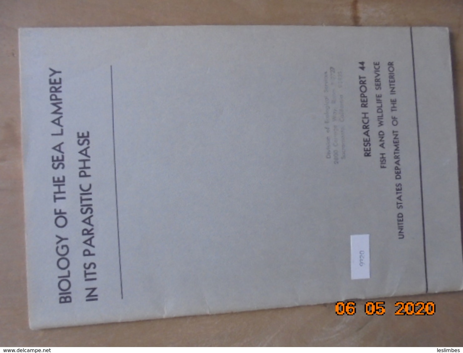 Biology Of The Sea Lamprey In Its Parasitic Phase By Phillip Sheridan Parker And Robert E. Lennon (1956) - Vie Sauvage