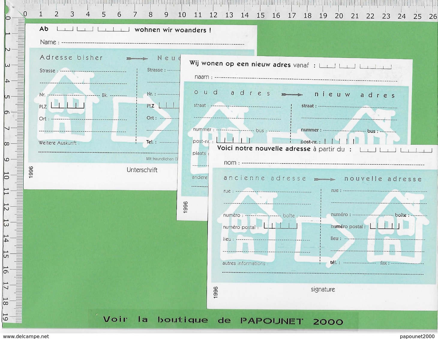 01534 - 03100 - E Be Entiers Postaux Changement D'adresse - Avis Changement Adresse