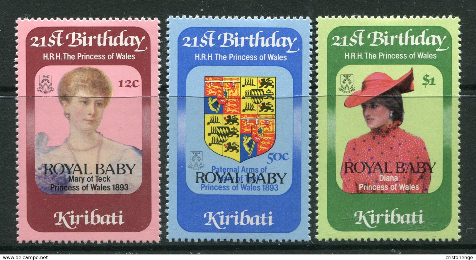 Kiribati 1982 Birth Of Prince William Of Wales Set LHM (SG 186-188) - Kiribati (1979-...)