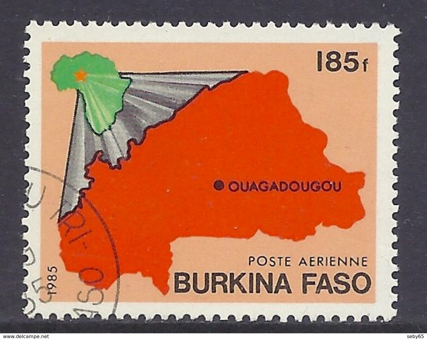 Burkina Faso - 1985 Map - Used - Burkina Faso (1984-...)