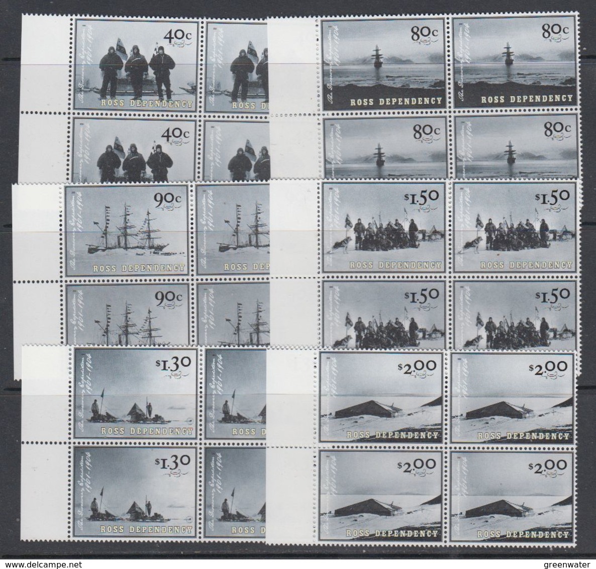 Ross Dependency 2002 The Discovery Expedition 6v  Bl Of 4 (corners)** Mnh (32564A) - Ongebruikt