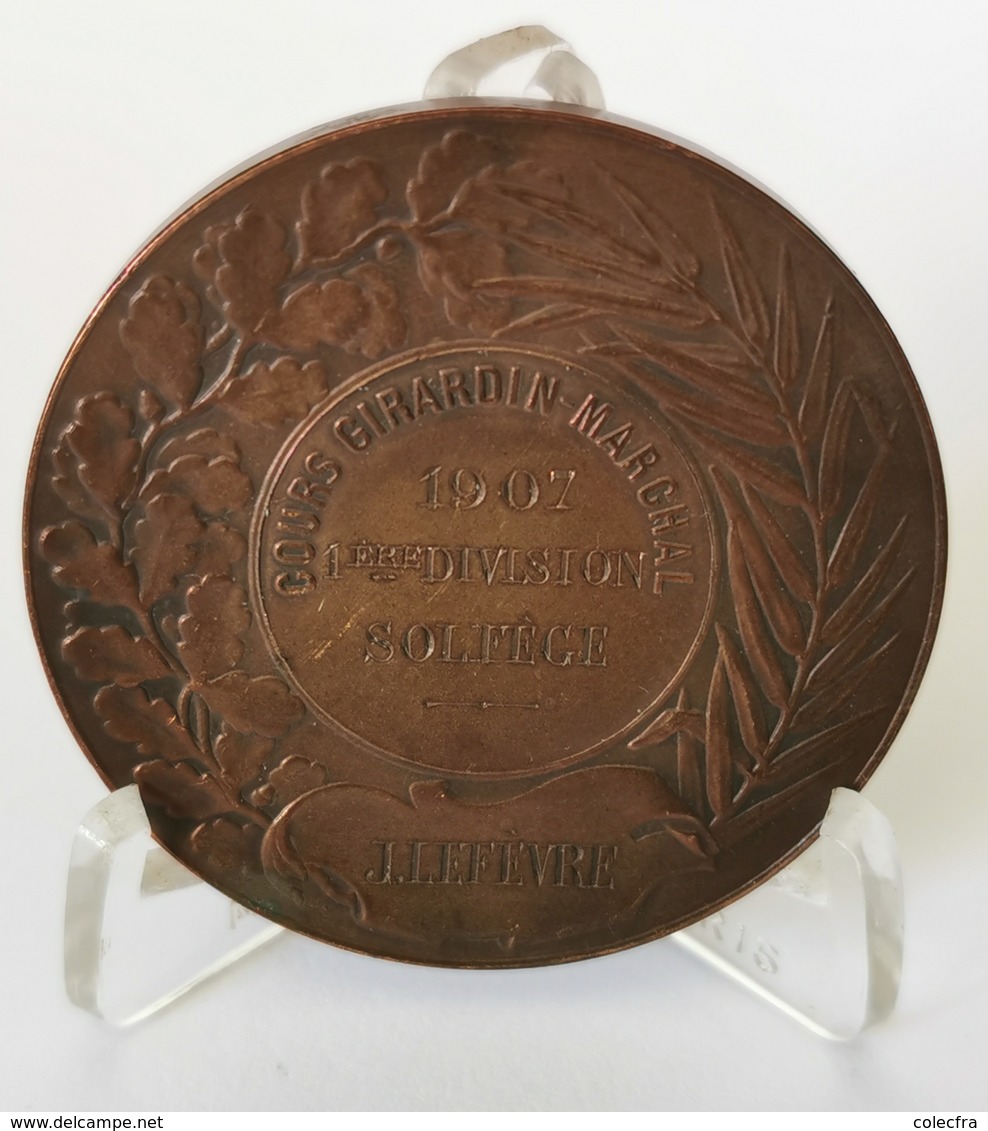 Médaille Cours Girardin-Marchal 1ère Division Solfège 1907 - Andere & Zonder Classificatie