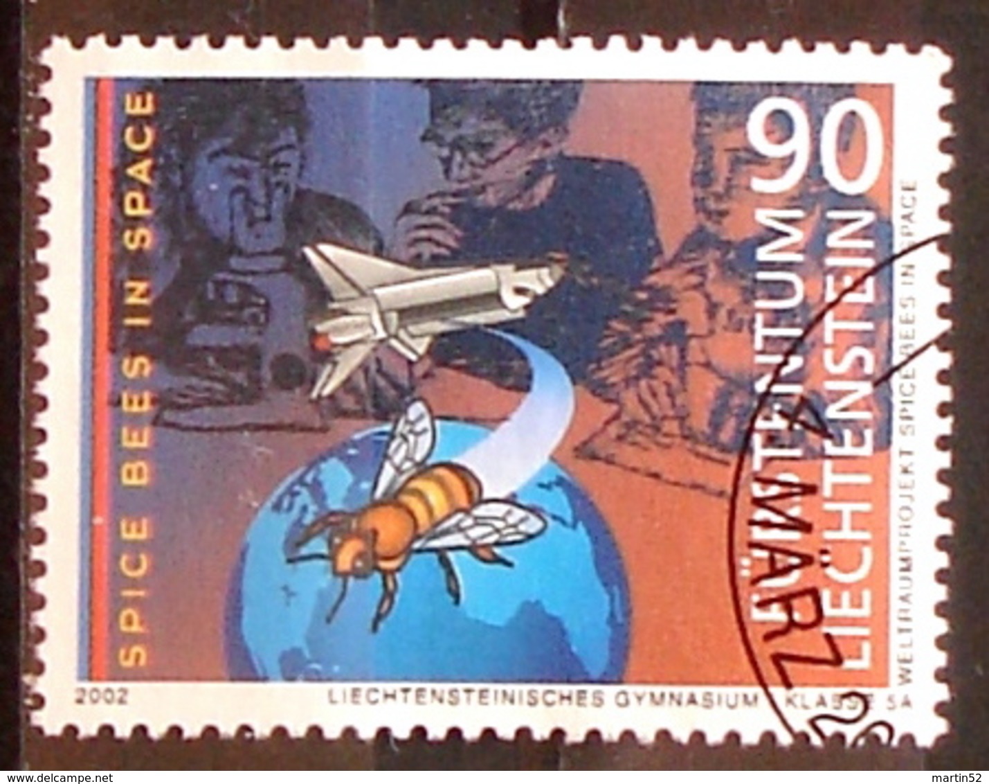 Liechtenstein 2002: SPICE-BEES IN SPACE  Zu 1232 Mi 1291 Yv 1232 Mit ET-o (Zu CHF 2.25) - Honingbijen