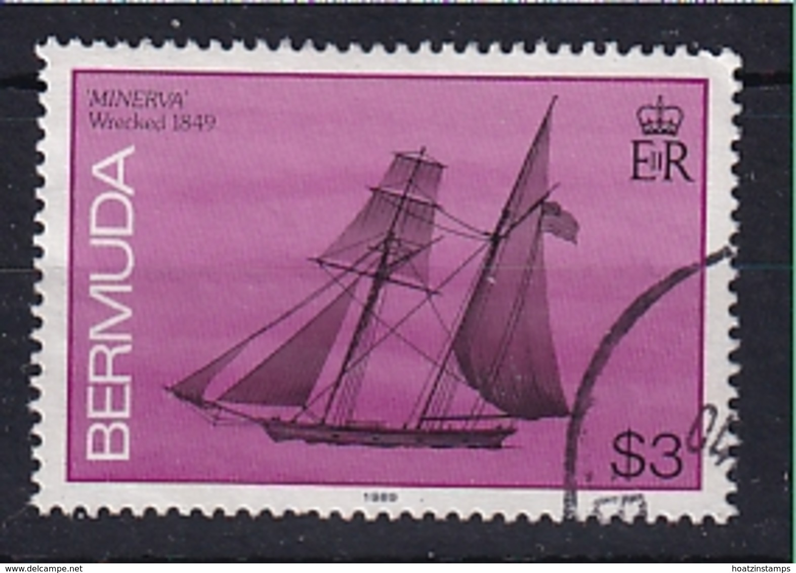 Bermuda: 1986/90   Ships    SG521B   $3  [imprint Date '1989']   Used - Bermuda