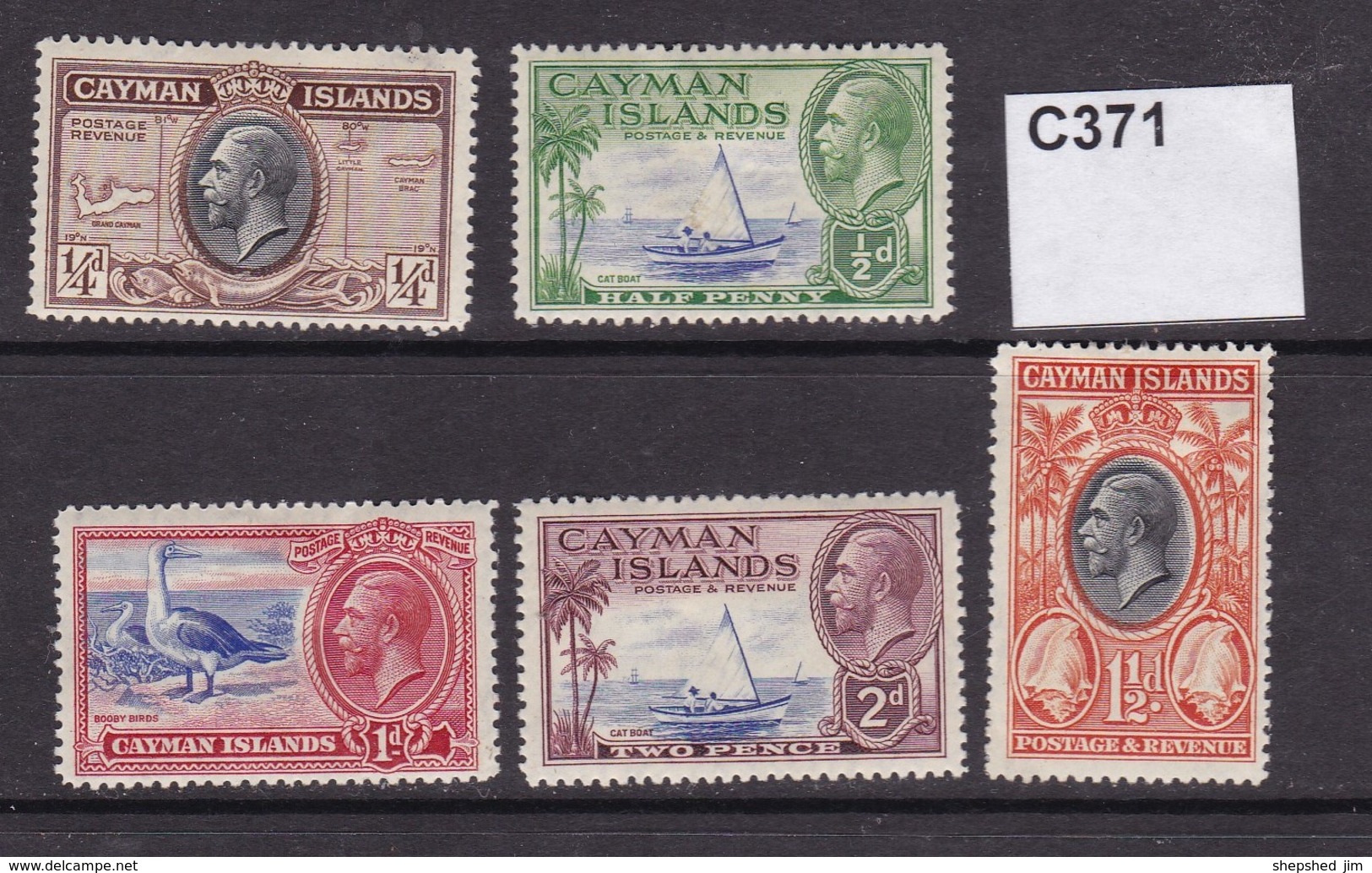 Cayman Islands 1935 5 Values To 2d (MM) - Cayman Islands