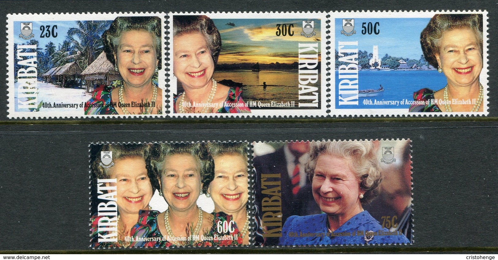 Kiribati 1992 40th Anniversary Of Accession Of Queen Elizabeth II Set MNH (SG 377-81) - Kiribati (1979-...)