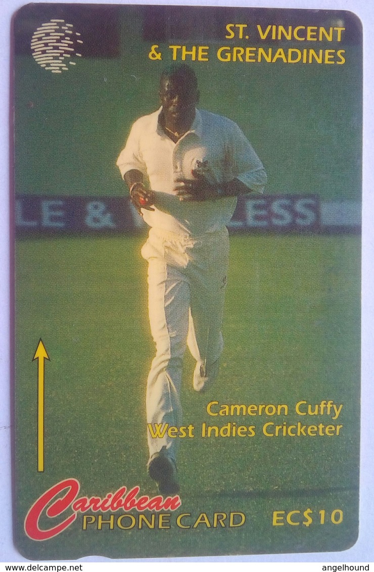 St. Vincent And Grenadines Cable And Wireless 243CSVD  EC$10 " Cameron Cuffy , West Indies Cricketer " - St. Vincent & Die Grenadinen