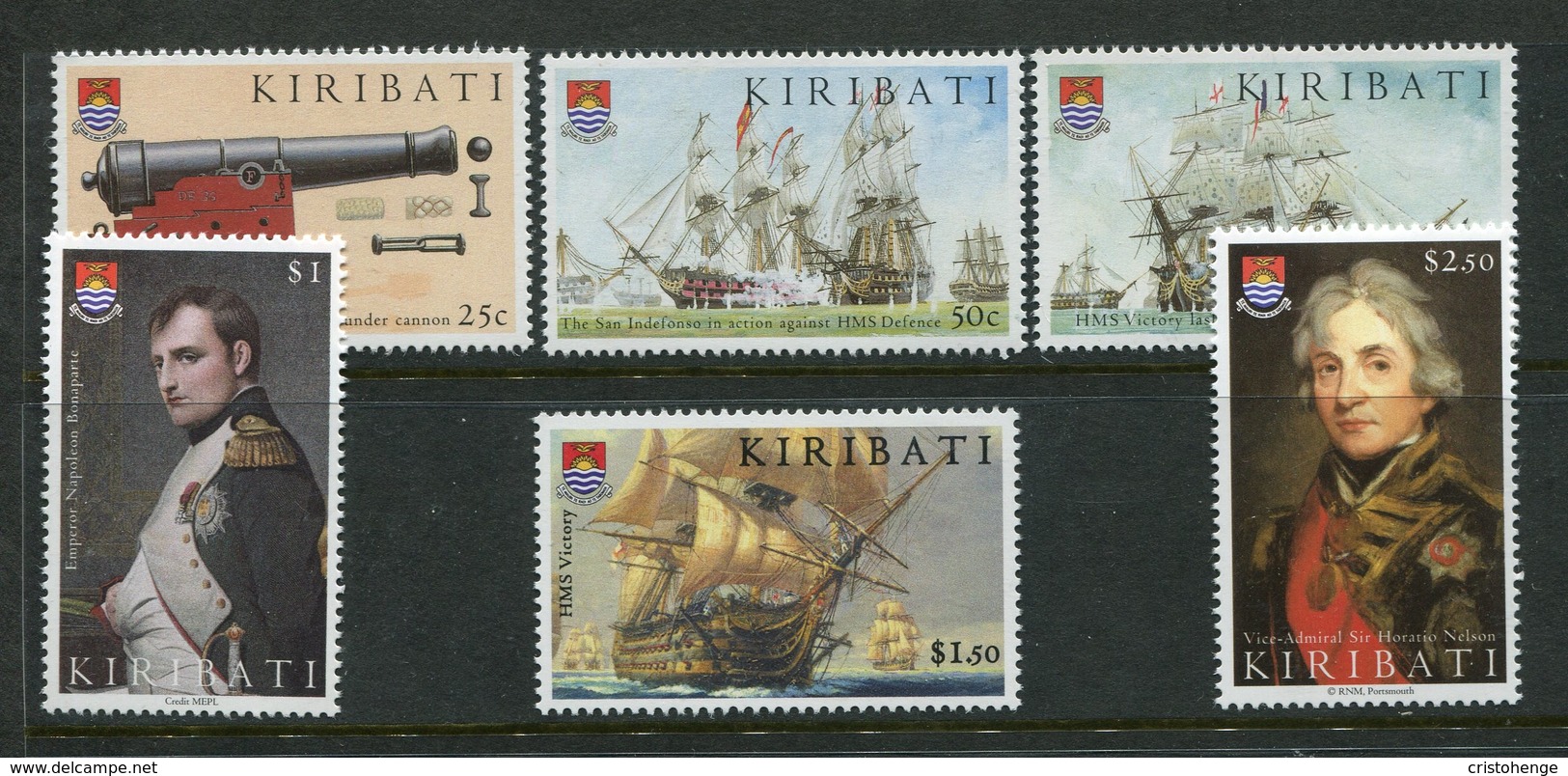 Kiribati 2005 Bicentenary Of Battle Of Trafalgar Set MNH (SG 723-728) - Kiribati (1979-...)