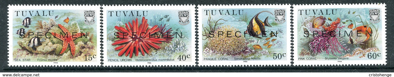 Tuvalu 1986 Coral Reef Life - SPECIMEN - Set MNH (SG 437-440) - Tuvalu