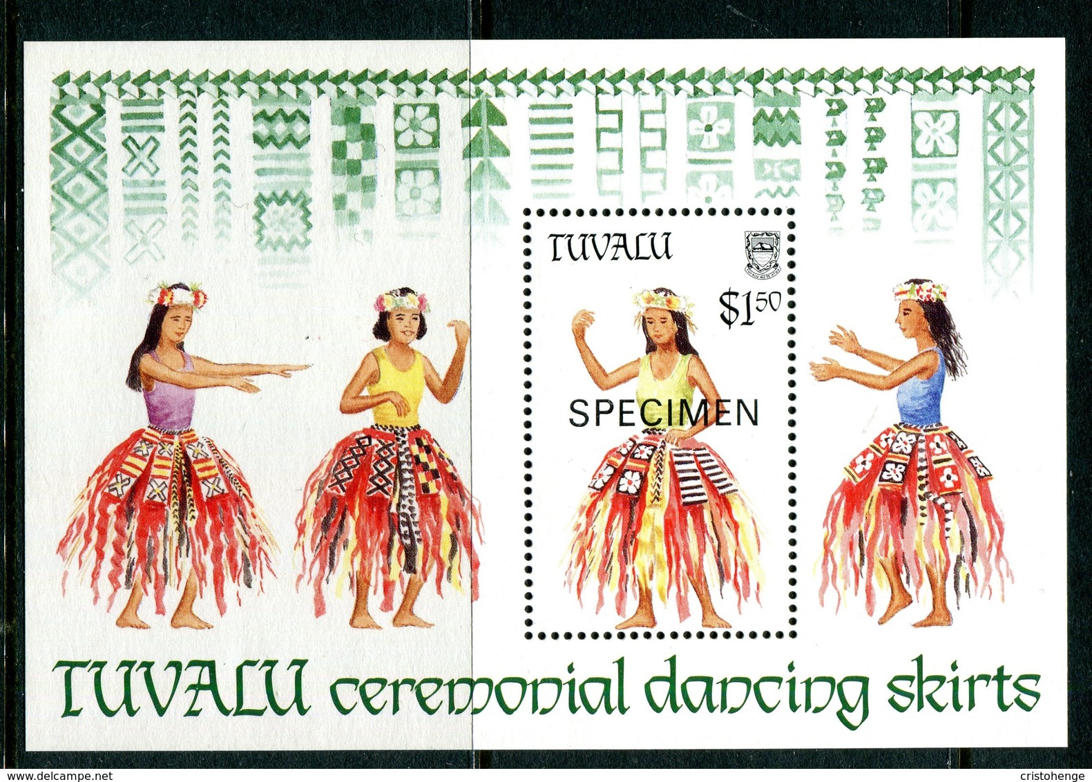 Tuvalu 1989 Traditional Dancing Skirts - SPECIMEN - MS MNH (SG MS553) - Tuvalu