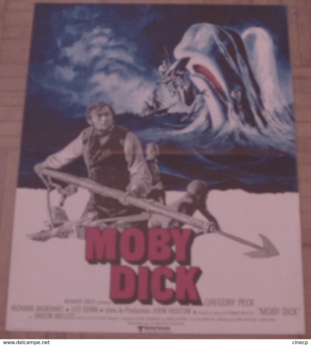 AFFICHE CINEMA ORIGINALE FILM MOBY DICK Gregory PECK WELLES John HUSTON Herman MELVILLE BALEINE DESSIN - Affiches & Posters