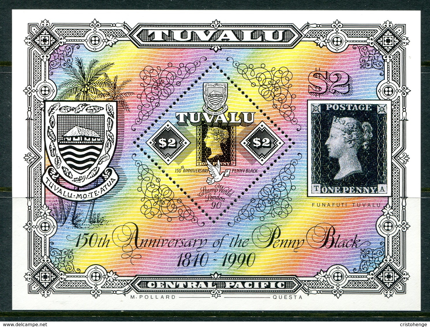 Tuvalu 1990 150th Anniversary Of The Penny Black MS MNH (SG MS577) - Tuvalu