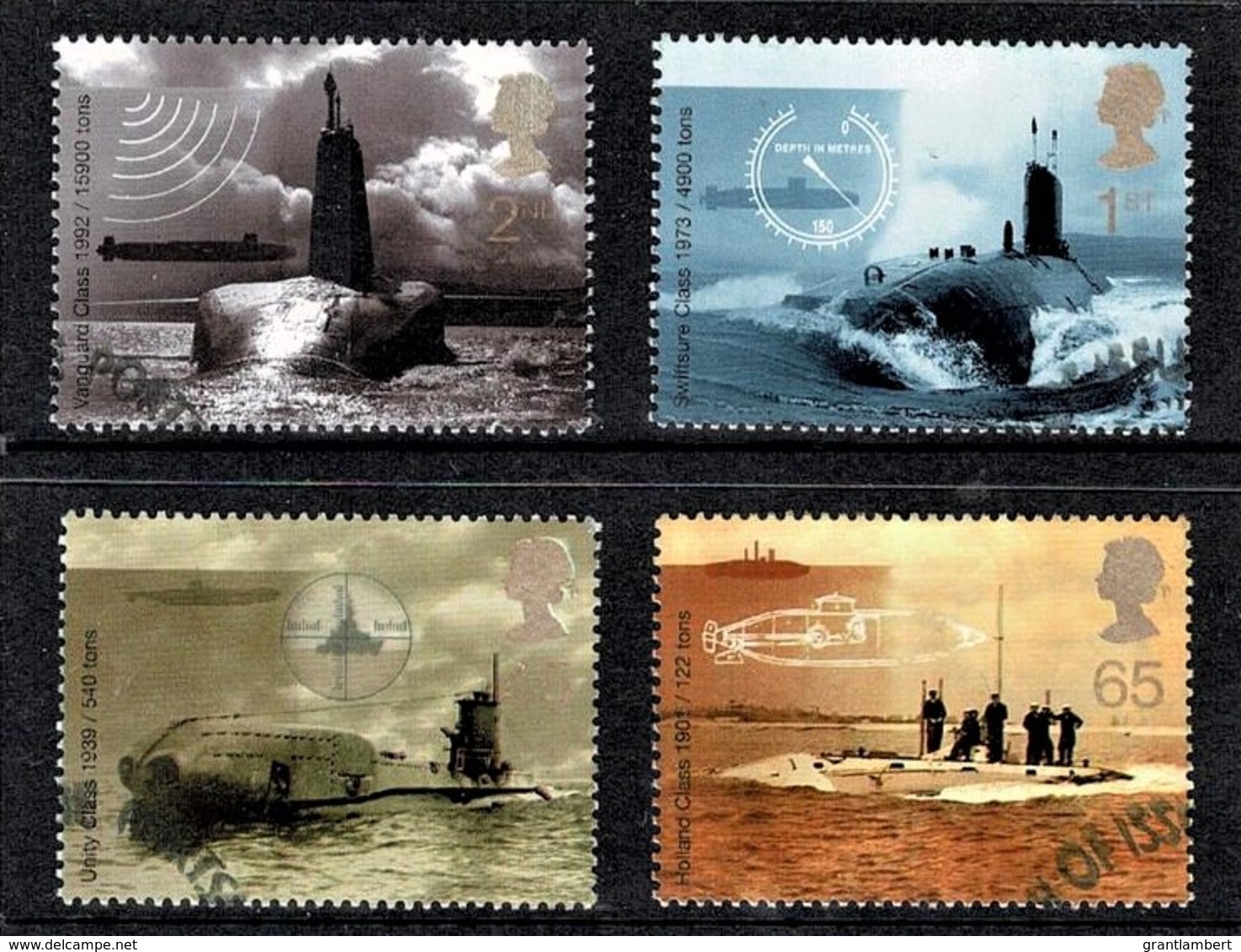 Great Britain 2001 Submarines Set Of 4 Used - Oblitérés