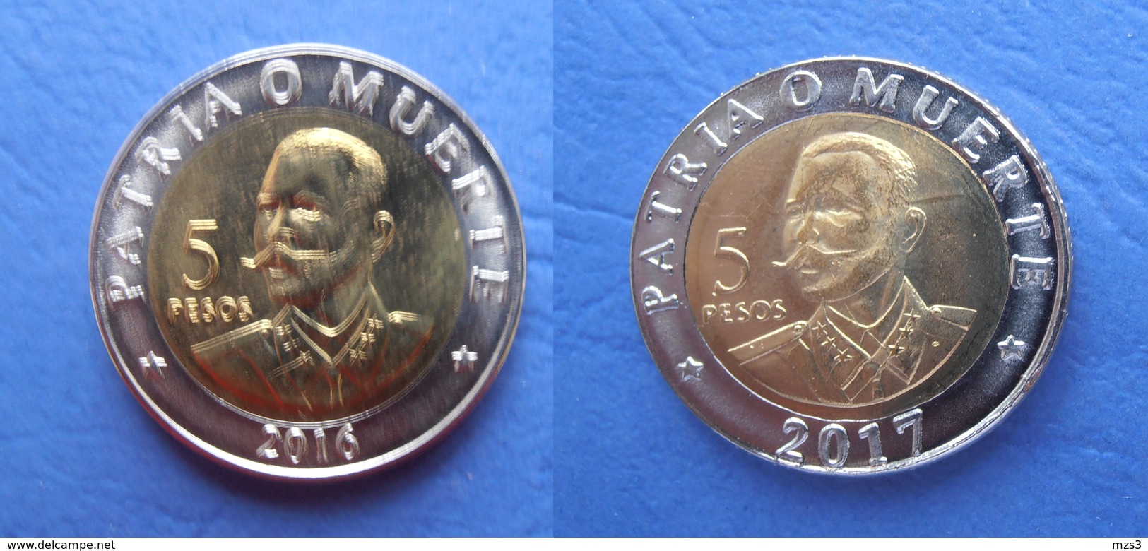 CUBA 2 Coins Of 5 PESOS 2016 And 2017 UNC. ANTONIO MACEO - Cuba