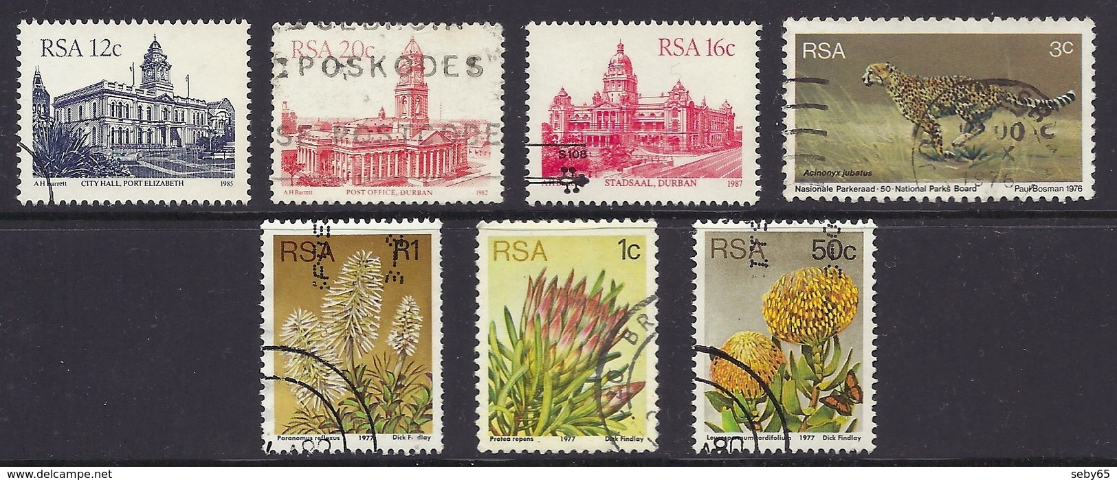 South Africa - Historic Buildings, Port Elizabeth, Durban, National Parks, Fauna Acinonix Jubatus, Flowers Blumen - Used - Sonstige & Ohne Zuordnung