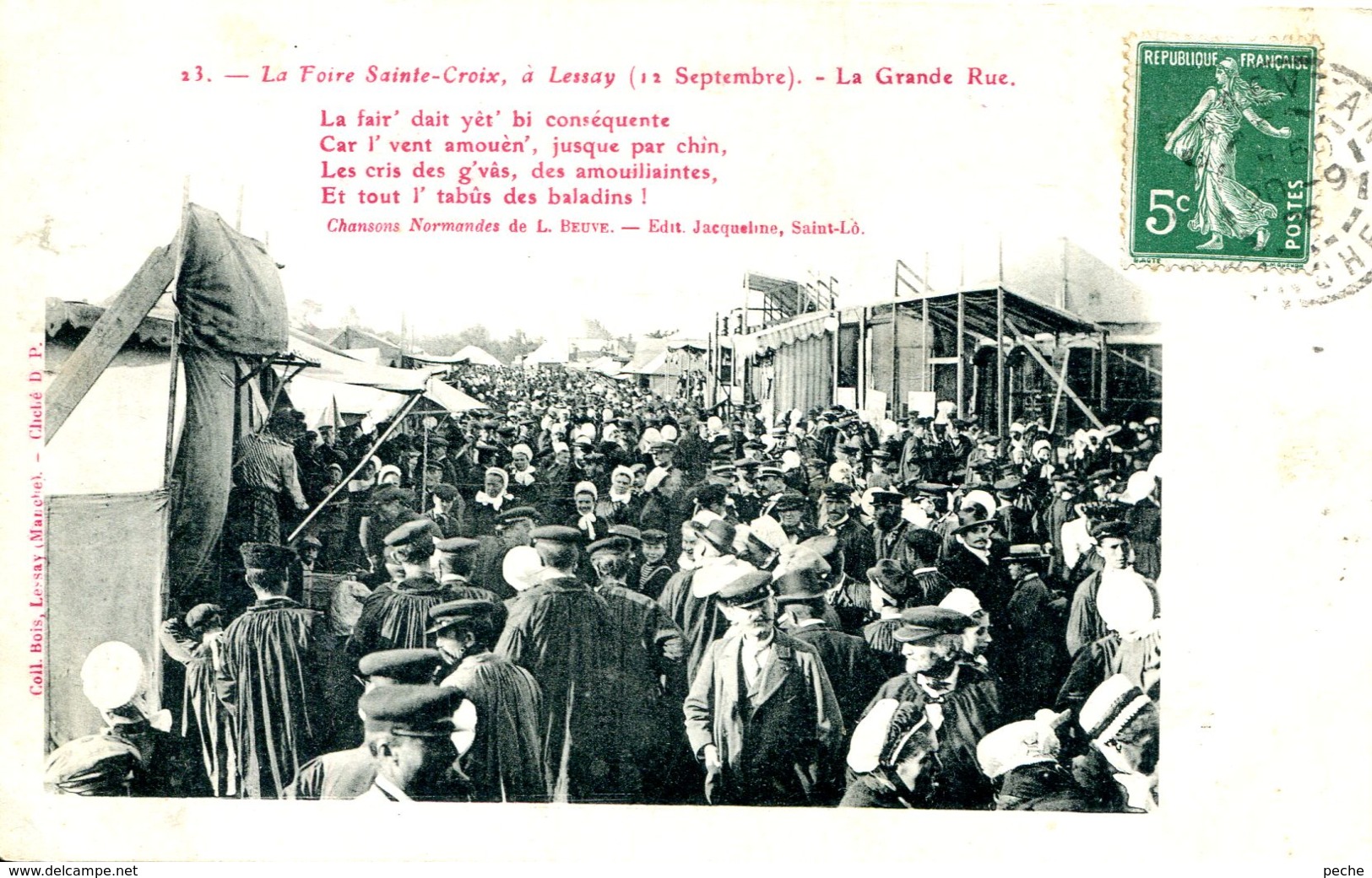 N°9064 -cpa Foire De Lessay (Manche) -la Grande Rue- - Kermissen