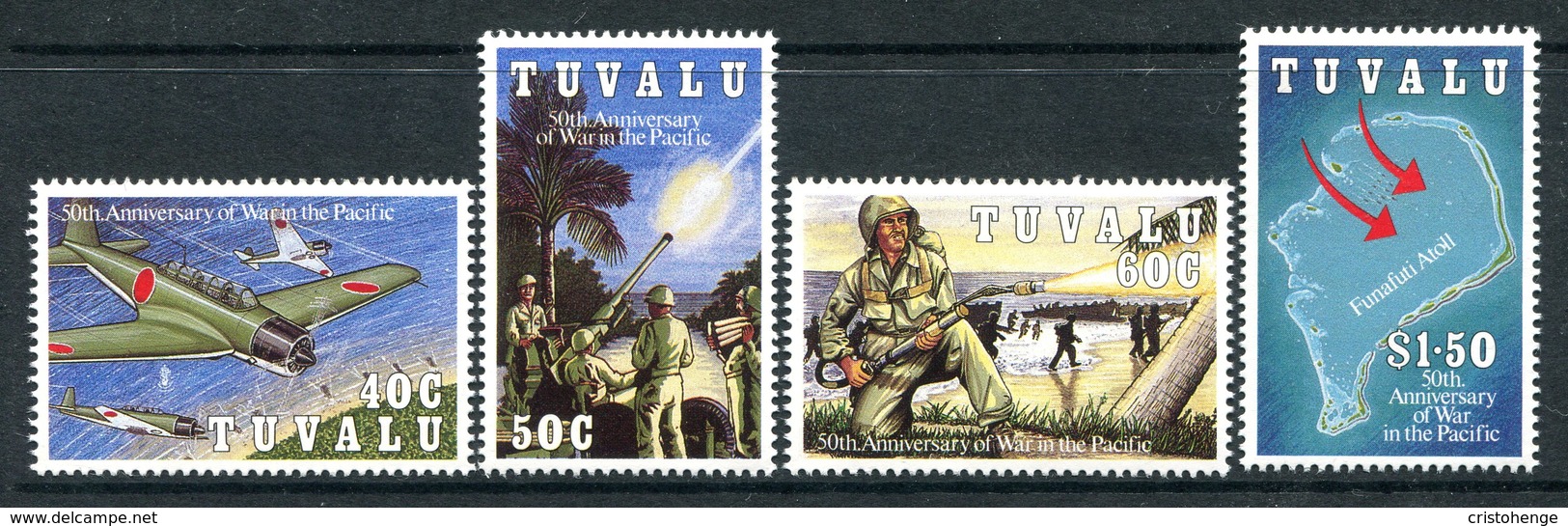 Tuvalu 1993 50th Anniversary Of War In The Pacific Set MNH (SG 668-671) - Tuvalu