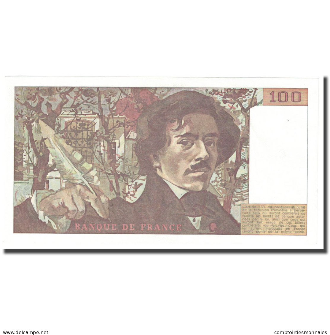 France, 100 Francs, Delacroix, 1980, SPL+, Fayette:69.4a, KM:154b - 100 F 1978-1995 ''Delacroix''