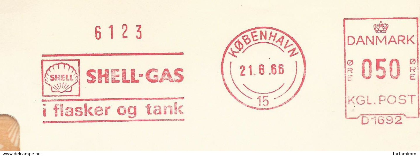 EMA METER STAMP DANMARK KØPENHAVN 1966 - SHELL GAS  - COMPLETE COVER - Gas