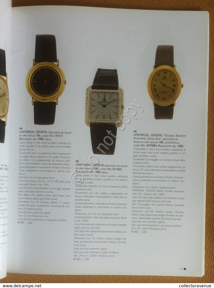 Catalogo Asta Cambi Novembre 2015 - Orologi Da Polso E Da Tasca - Autres & Non Classés